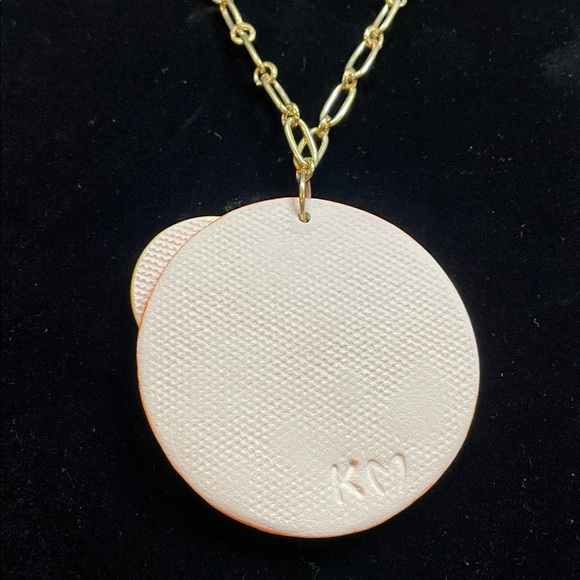 Clay Pendant Necklace Sunset/Summer theme on a gold link chain-Handmade by Me - Picture 5 of 11